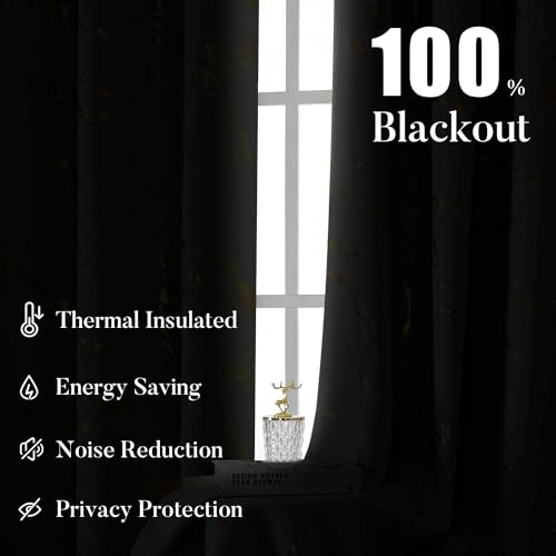 WUBODTI Grey White 100% Blackout Star Curtains for Living Room Kids Room 84 Inches Long 2 Panel Sets, Grommet Cute Space Nusery DrapesThermal Insulated Curtain for Bedroom Baby Room - Image 4