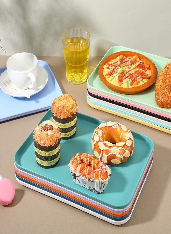 xozeooeu 12 Pack Plastic Art Trays, Stackable Craft Organizer Tray & Fast Food Serving Platter for DIY Projects, Painting, Beads & Home Use - Image 3