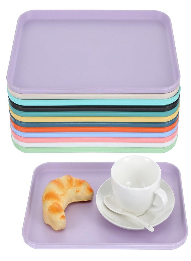 xozeooeu 12 Pack Plastic Art Trays, Stackable Craft Organizer Tray & Fast Food Serving Platter for DIY Projects, Painting, Beads & Home Use - Image 1