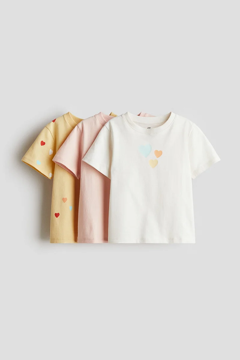 H&M 3-pack printed jersey tops