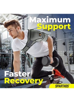Sparthos Shoulder Brace - Support and Compression Sleeve for Torn Rotator Cuff, AC Joint Pain Relief - Arm Immobilizer Wrap, Ice Pack Pocket, Stability Strap, Dislocated Sholder - for Men and Women  - Image 3