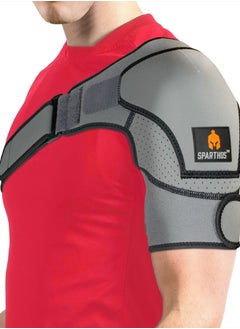Sparthos Shoulder Brace - Support and Compression Sleeve for Torn Rotator Cuff, AC Joint Pain Relief - Arm Immobilizer Wrap, Ice Pack Pocket, Stability Strap, Dislocated Sholder - for Men and Women  - Image 1