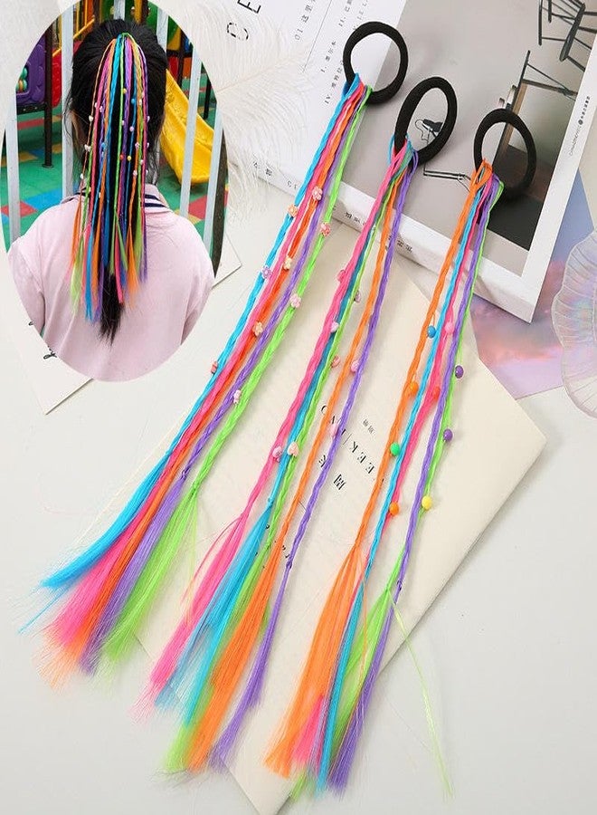 QUILBOOL Colorful Kids Hair Braiding Rope Headbands, Extensions, Pieces, Rainbow Twist Braid Extension (3 pc, Multi Color) - Image 5