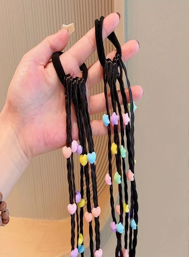QUILBOOL Colorful Kids Hair Braiding Rope Headbands, Extensions, Pieces, Rainbow Twist Braid Extension (3 pc, Multi Color) - Image 3