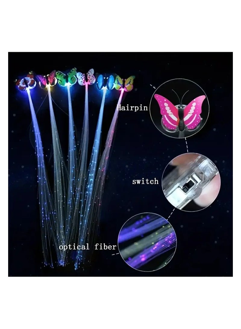 LANGMANNI Butterfly LED Glow Braids Glow Toy Wig Braids For Women Birthday Party Accessories Party Glitter Braids Christmas Party Accessories LED Halloween Christmas  - Image 3