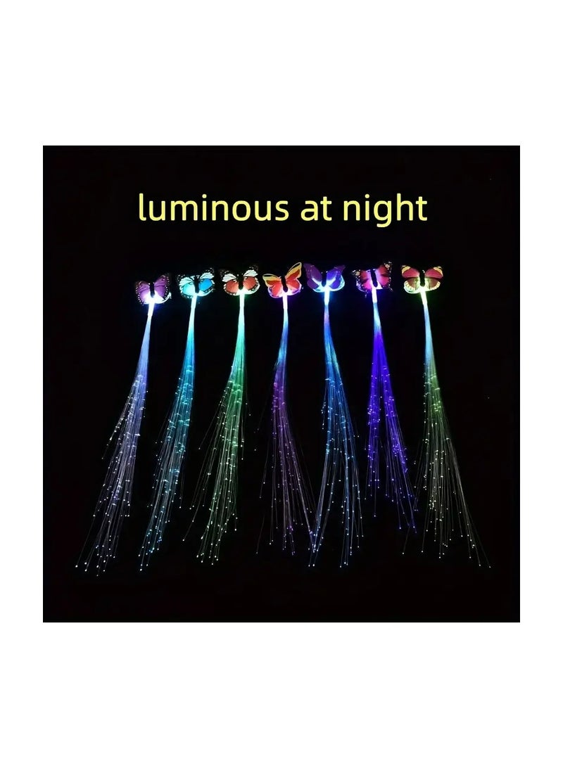 LANGMANNI Butterfly LED Glow Braids Glow Toy Wig Braids For Women Birthday Party Accessories Party Glitter Braids Christmas Party Accessories LED Halloween Christmas  - Image 4