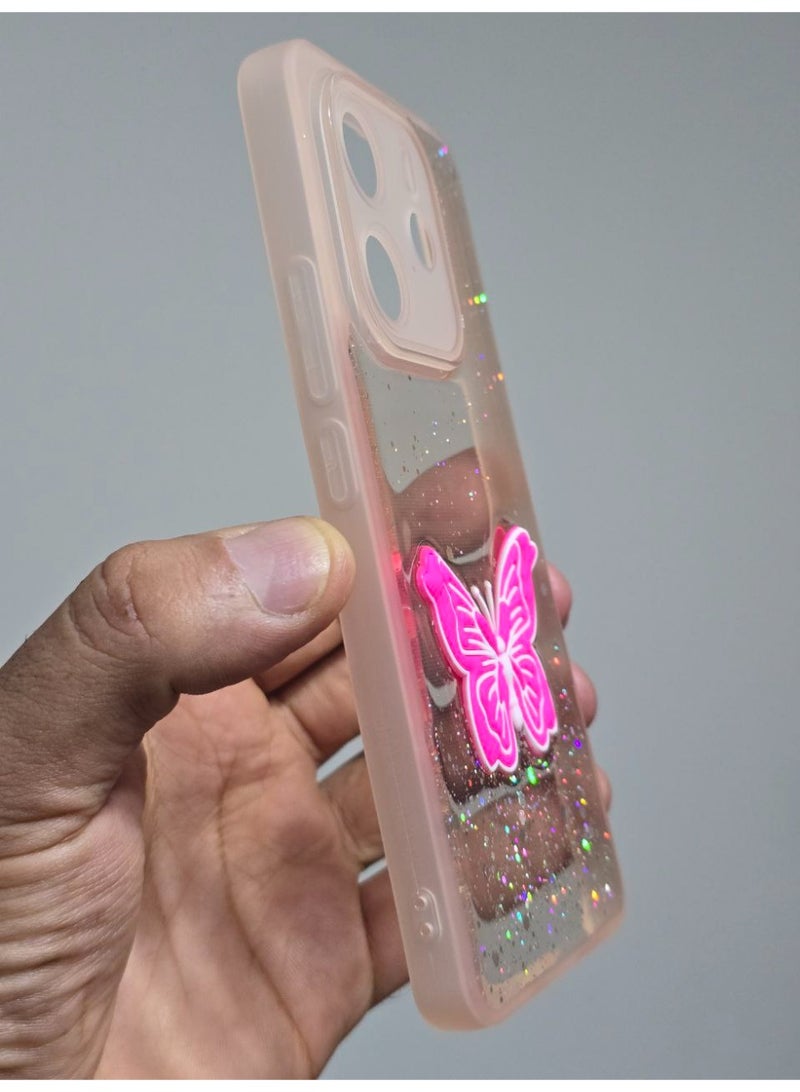 غطاء خلفي عليه فراشة متوافق مع هاتف شاومي ريدمي نوت 14 - Image 2