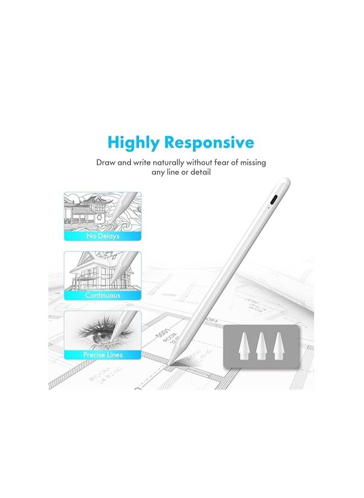 Generic - Cisteen Stylus Pen for iPad with Tilt Sensor & Fast Charge, Active Pencil with Palm Rejection Compatible with 2022-2018 Apple iPad Pro 11/12.9,iPad 10/9/8/7/6th Gen,iPad Air 5/4/3,iPad Mini 6/5 - Image 1