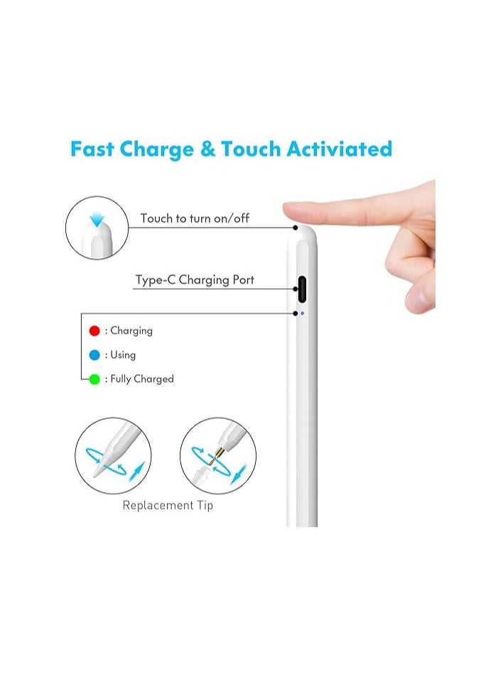 Generic - Cisteen Stylus Pen for iPad with Tilt Sensor & Fast Charge, Active Pencil with Palm Rejection Compatible with 2022-2018 Apple iPad Pro 11/12.9,iPad 10/9/8/7/6th Gen,iPad Air 5/4/3,iPad Mini 6/5 - Image 1