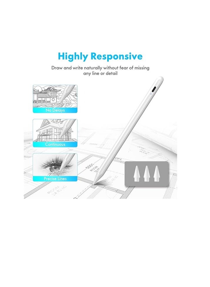 Generic - Cisteen Stylus Pen for iPad with Tilt Sensor & Fast Charge, Active Pencil with Palm Rejection Compatible with 2022-2018 Apple iPad Pro 11/12.9,iPad 10/9/8/7/6th Gen,iPad Air 5/4/3,iPad Mini 6/5 - Image 1
