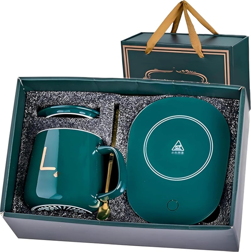 سخان شاي من البورسلين - يحافظ على مشروباتك ساخنة بفضل قاعدة التسخين التي تعمل باللمس وملعقة أنيقة من الفولاذ المقاوم للصدأ، تصميم متين متعدد الألوان للحظات دافئة.