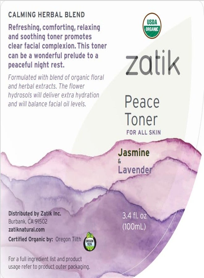 Zatik Naturals - Peace Toner with Jasmine and Lavender, USDA Organic, for All Skins, Refreshing, Comforting, Relaxing and Soothing Toner Promotes Clear Facial Complexion, 3.4 fl oz,100ml - Image 3