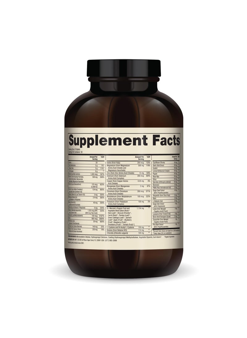 Dr. Mercola Whole-Food Complex with Added Multivitamin Plus Vital Minerals, 240 Tablets, Dietary Supplement  - Image 2