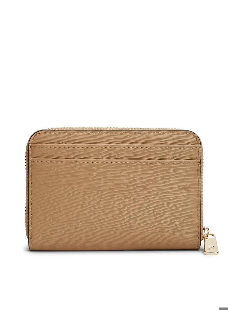 TOMMY HILFIGER Safari Canvas Metallic Logo Zip-Around Textured Wallet for Women | Best Price UAE