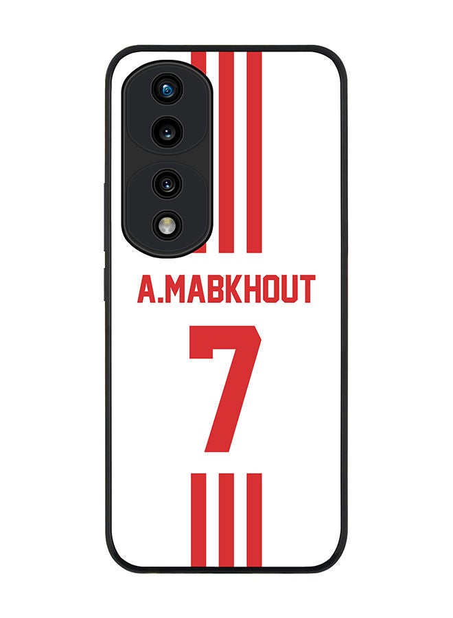 Stylizedd Rugged Black edge case for Honor 70 Pro Slim fit Soft Case Flexible Rubber Edges Anti Drop TPU Gel Thin Cover - Football Team - UAE Player Name - A.Mabkhout - Image 1