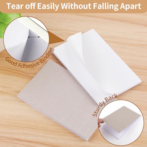 Hoiny Note Pads 5.5x8.5 In, 10 Pack Blank Server Notepad, 50 Sheets Per Scratch Memo Pads for Grocery Shopping To Do Lists, Small White Paper for Writing Quick Notes Work Home Office - Image 3