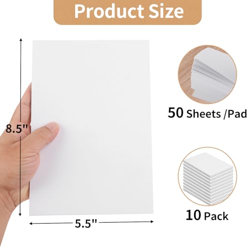 Hoiny Note Pads 5.5x8.5 In, 10 Pack Blank Server Notepad, 50 Sheets Per Scratch Memo Pads for Grocery Shopping To Do Lists, Small White Paper for Writing Quick Notes Work Home Office - Image 2