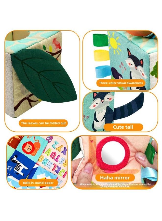 Children's Simulation Suction Tissue Box Baby Tear-free Paper-drawing Toy 1-3 Years Old Early Education Cloth Toy-Specifications:Square Tissue Box + 3 Ring Paper 10 Silk Scarves (75g)  - Image 4