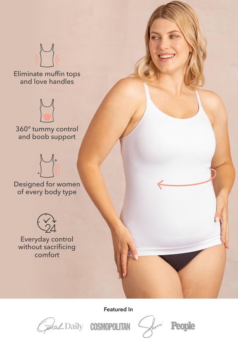 SHAPERMINT Womens Tops - Scoop Neck Cami Body Shaper for Women, Shapewear Tummy Control, Camisole Tank Tops for Women - Image 2