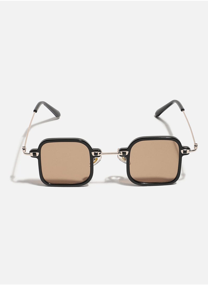 Haute Sauce Brown Lens Black Colour Oversized Sunglasses  - Image 1