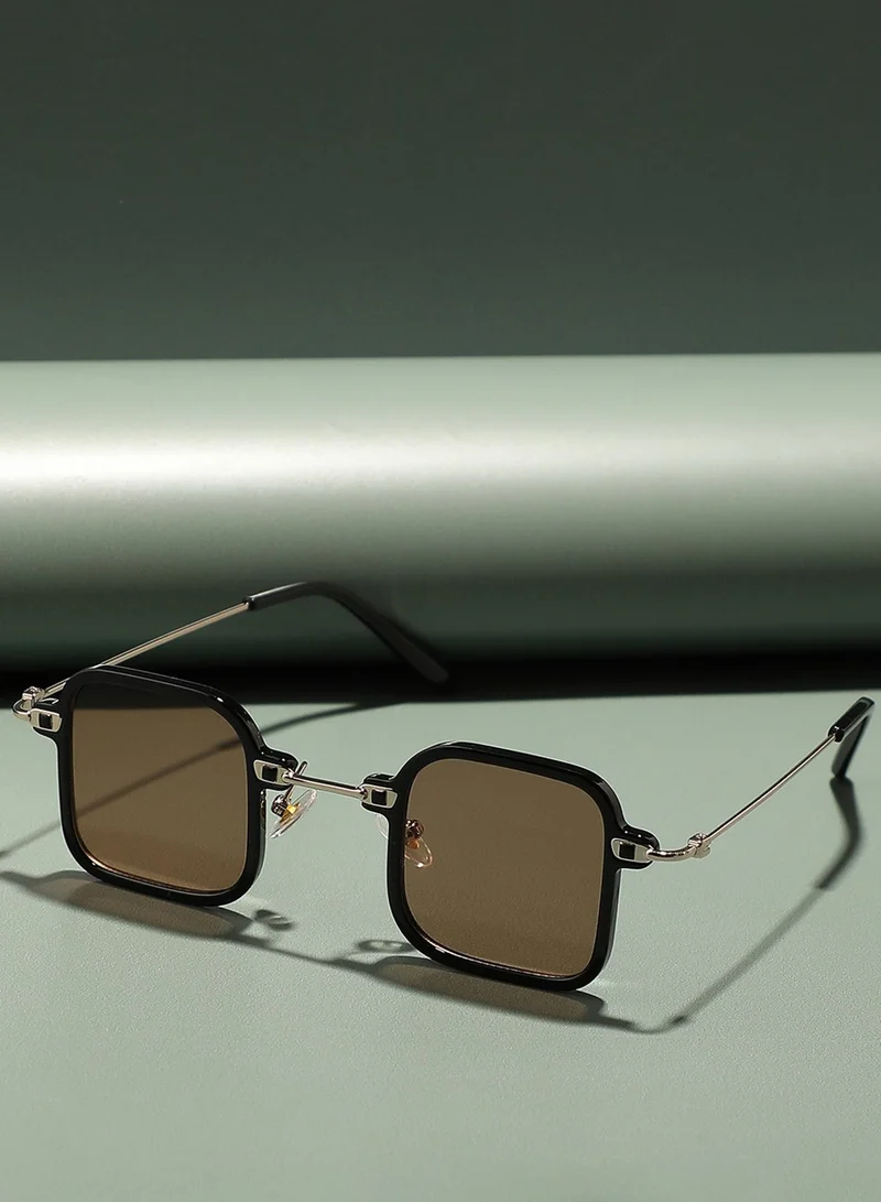 Haute Sauce Brown Lens Black Colour Oversized Sunglasses