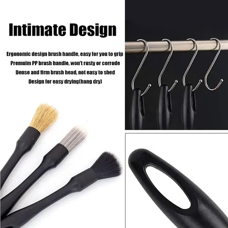 SWAMINE Car Detailing Brush Set of 5 Premium - for Car Cleaning, Car Wash Interior and Exterior Cleaning. Soft bristles, Multy Purpose Dashboard Cleaning, Ac Vent Cleaning & More Cross product combo compatible - Image 2