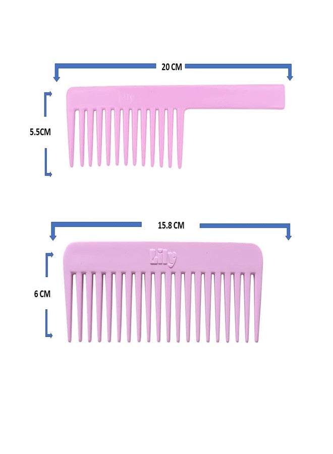 ليلي مجموعة أمشاط شامبو ليلي ذات الأسنان العريضة للنساء، أنيقة، عبوة من قطعتين متعددتي الاستخدامات - Image 2
