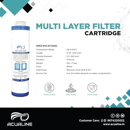 ACUALINE Pre Filter for Water Purifier, 9 inch Sediment Filter Threaded Candle Cartridge. Compatible with Aquaguard Pre Filter, Livpure Pre Filter and Other Brands (Pack of 4) - Image 5