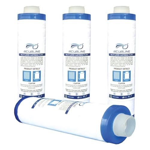 ACUALINE Pre Filter for Water Purifier, 9 inch Sediment Filter Threaded Candle Cartridge. Compatible with Aquaguard Pre Filter, Livpure Pre Filter and Other Brands (Pack of 4) - Image 1