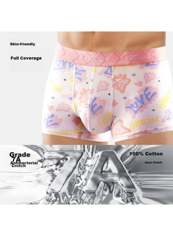 Semir Men's Underwear, Pure Cotton 7a Antibacterial Breathable Boxer Briefs, Cartoon Pink Shorts, Valentine's Day Gift For Boyfriend, Xxl - Image 2