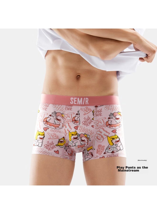 Semir Men's Underwear, Pure Cotton 7a Antibacterial Breathable Boxer Briefs, Cartoon Pink Shorts, Valentine's Day Gift For Boyfriend, Xxl - Image 1