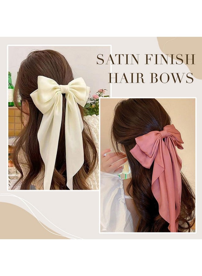 TOKUFAGU Ig Hair Bows For Women Girlstokufagu Large Hair Ribbon Bow Barrette Clips For Girlshair Bows With Long Tail Vintage French Hair Accessories For Women - Image 4