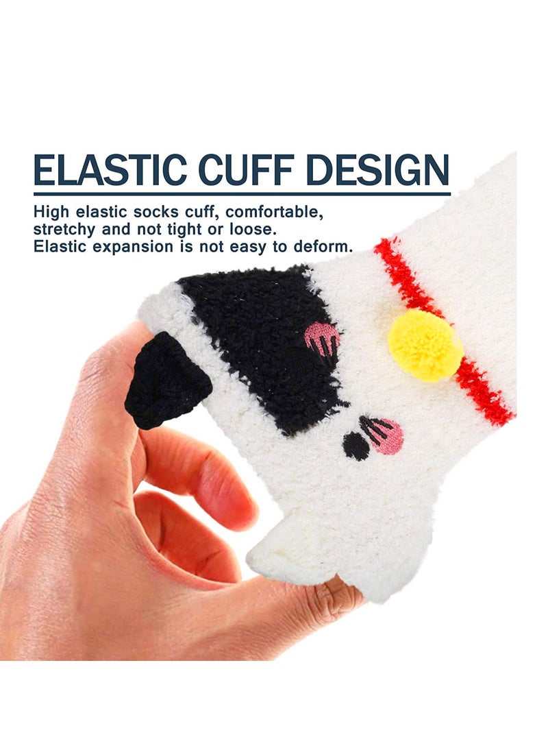 KASTWAVE Women Warm Super Soft Socks 5 Pairs Animal Microfiber Slipper Socks, Casual Home Sleeping Fuzzy Cozy Sock - Image 4