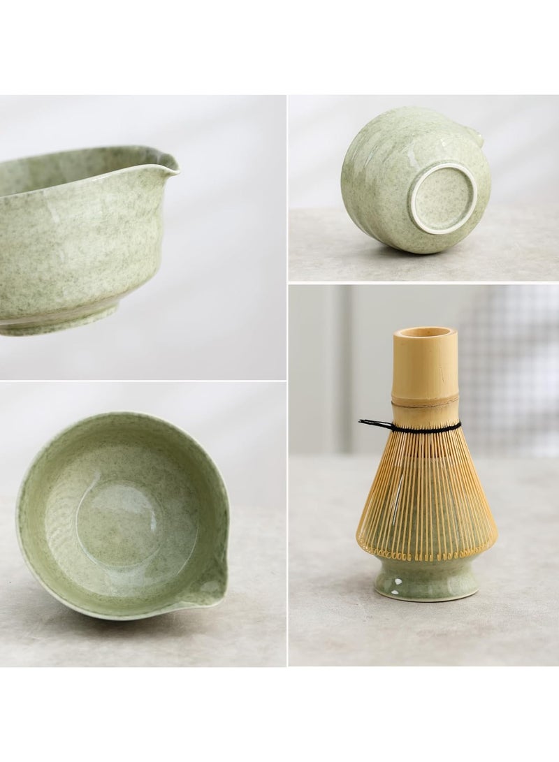 TDAO Matcha Tea Set 4 Piece Ceramic Bowl Whisk Holder Scoop Traditional Matcha Whisk Kit for Everyday Use Gift Tea Ceremony Home and Outdoor - Image 5
