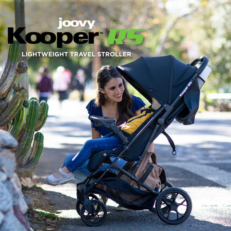 Joovy Kooper RS Lightweight Travel Stroller for Infants and Toddlers with OneHand Fold Magnetic Buckle MultiPosition Recline and SwingOpen Tray - Image 2