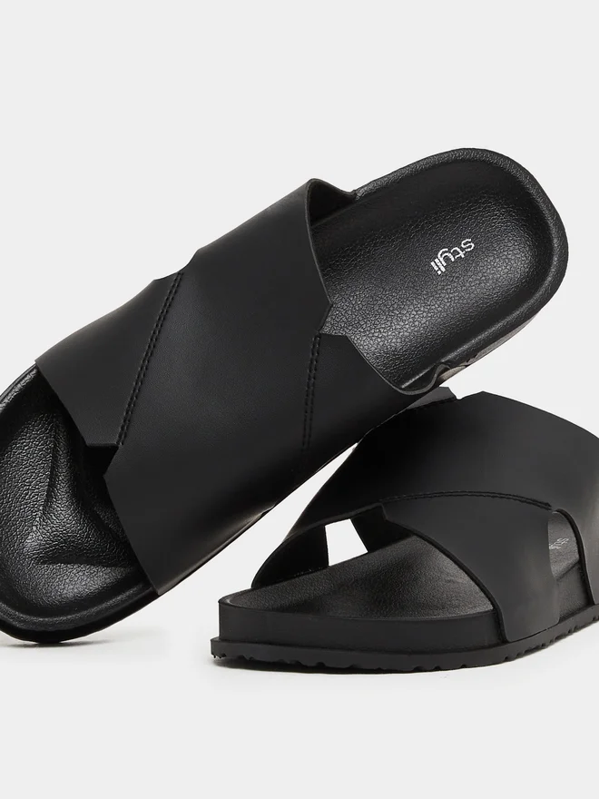 Styli Styli Cut Out Thick Band Slip on Sandals