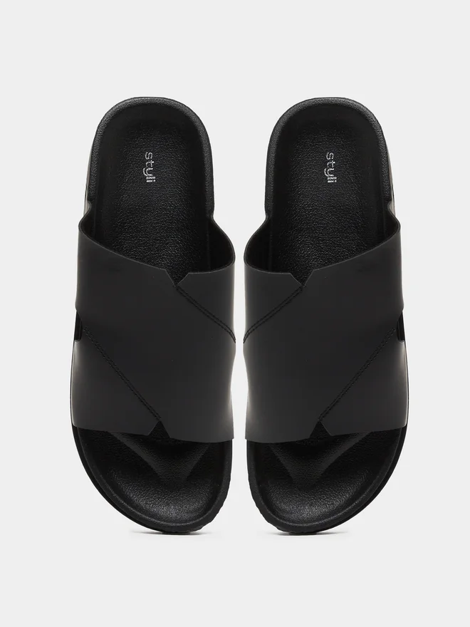Styli Styli Cut Out Thick Band Slip on Sandals