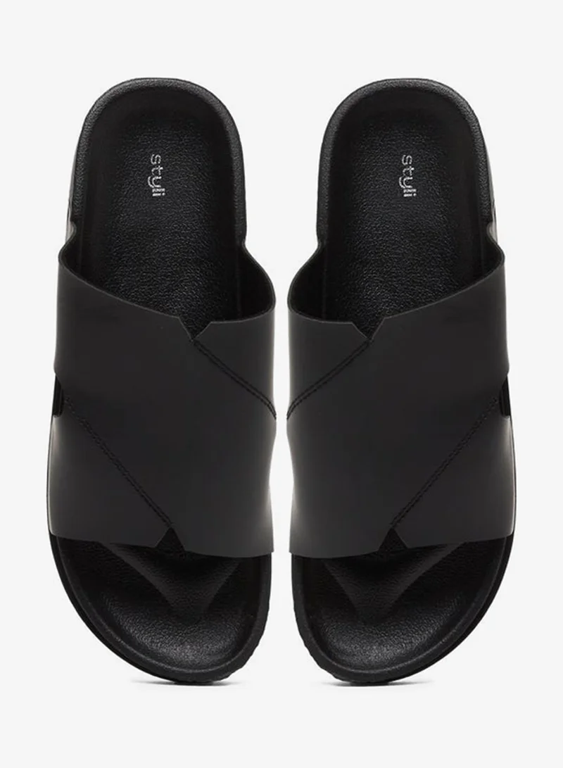 Styli Cut Out Thick Band Slip on Sandals