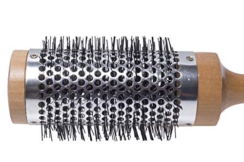 Scarlet Line Professional Hot Curling Round Hair Brush, Flexible Ceramic Bristle Hot Curl Brush with Wooden Handle for Hot Curl Styling, Brown Dlx - Image 4
