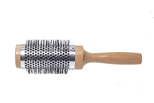 Scarlet Line Professional Hot Curling Round Hair Brush, Flexible Ceramic Bristle Hot Curl Brush with Wooden Handle for Hot Curl Styling, Brown Dlx - Image 3