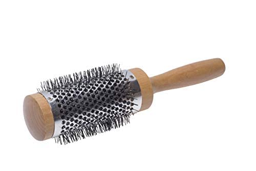 Scarlet Line Professional Hot Curling Round Hair Brush, Flexible Ceramic Bristle Hot Curl Brush with Wooden Handle for Hot Curl Styling, Brown Dlx - Image 5