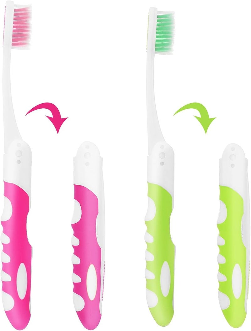 Swejos Travel Toothbrush, Folding, Built in Toothbrush Cover, Individually Wrapped, Camping, Hiking (2) - Image 3