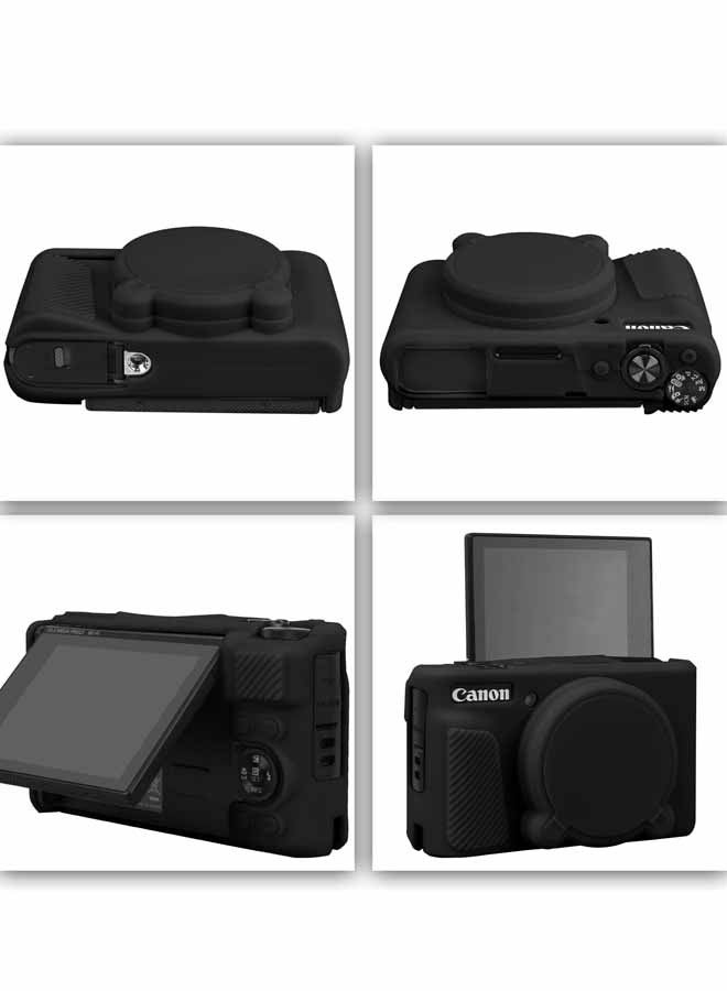 Soft Silicone Case for Canon Power Shot SX740 SX730 HS Camera With Detachable Lens Cap Rubber Band Tempered Glass Screen Protector,for Outdoor Photography Daily Life Recording Travel Trips Photography Learning Casual Carrying Fully Protecting Camera from Scratches Bumps Sand and Minor Water Splashes - Image 4