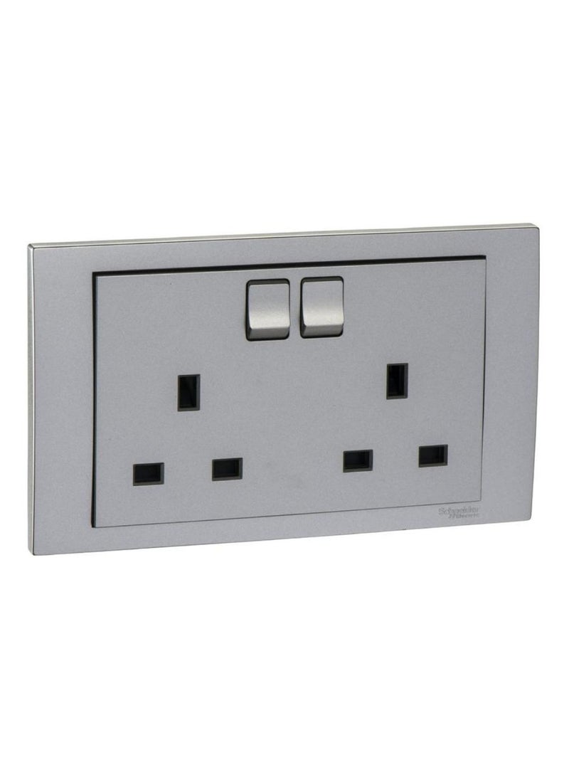 Schneider Electric Vivace 2 Gang Switched Socket 14 8 X 8 7 X 3 5 Cm 250 Vac 13 A 