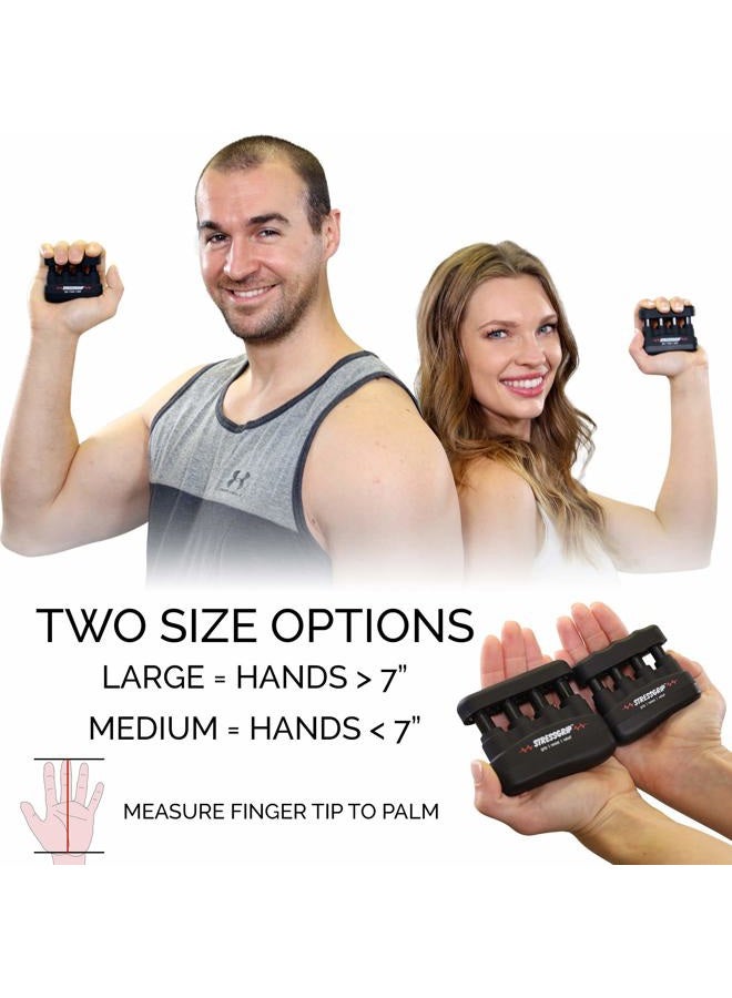 StressGrip كرة الضغط للبالغين (متوسطة) جهاز تخفيف الضغط والقلق - مدرب يد مريح - مريح للضغط وقابض يد - أسود - Image 5