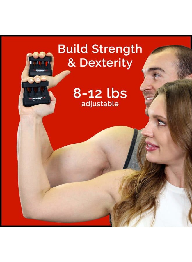 StressGrip كرة الضغط للبالغين (متوسطة) جهاز تخفيف الضغط والقلق - مدرب يد مريح - مريح للضغط وقابض يد - أسود - Image 3
