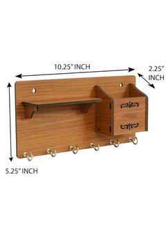 Webelkart Webelkart Premiem JaipurCrafts Side Shelf Brown Key Holder for Home and Office Decor  - Image 4