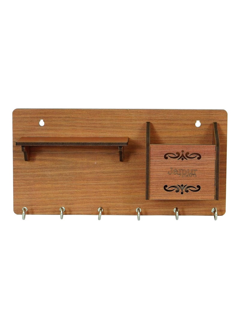 Webelkart - Webelkart Premiem JaipurCrafts Side Shelf Brown Key Holder for Home and Office Decor - Image 1