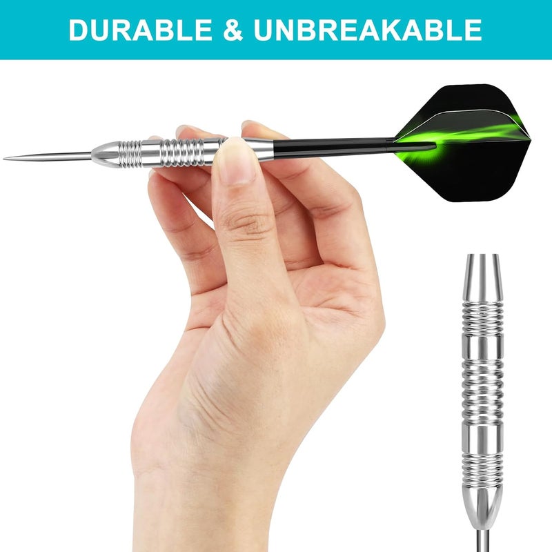 accmor 12 حبة سهام حديدية، مجموعة سهام معدنية احترافية 24 جرام للوحة السهام - Image 4