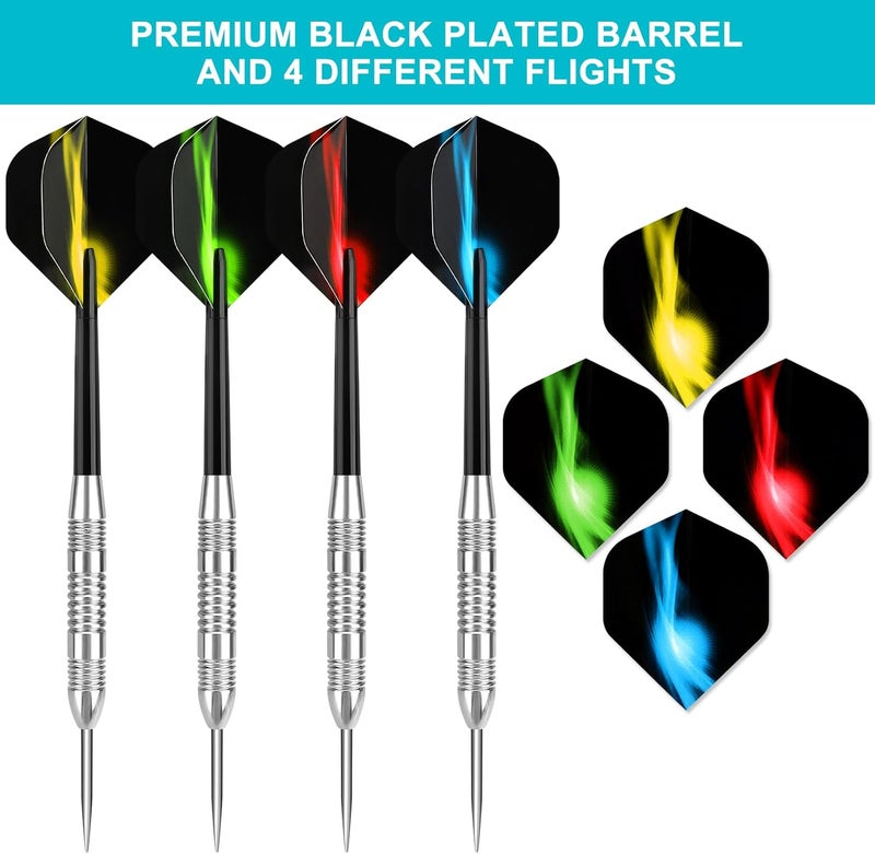 accmor 12 حبة سهام حديدية، مجموعة سهام معدنية احترافية 24 جرام للوحة السهام - Image 2